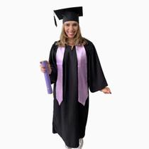 Beca de Formatura com Faixa Lilaz