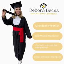 Beca de Formatura Tradicional faixa vermelha