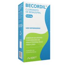 BECORDIL 5,0 mg 30cp - CLORIDRATO DE BENAZEPRIL - AVERT