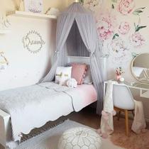 Bed Canopy CHICIRIS Kids Mesh Berb Canopy Canopy para meninas cinza