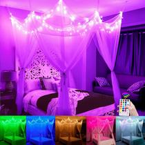 Bed Canopy FunNite White com Star Lights 100 LED e controle remoto Bed Canopy FunNite White com Star Lights 100 LED e controle remoto