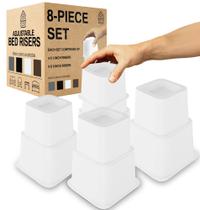 Bed Risers Home Intuition Heavy Duty Ajustáveis 3, 5 ou 8 Bed Risers Home Intuition Heavy Duty Ajustáveis 3, 5 ou 8