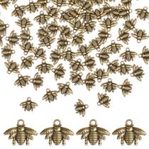 Bee Charms QXUJI 100 unidades para fabricação de joias, colar e pulseira Bee Charms QXUJI 100 unidades para fabricação de joias, colar e pulseira