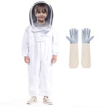 Bee Suit LONGADS para crianças com luvas de pele de cabra e capuz de ventilação Bee Suit LONGADS para crianças com luvas de pele de cabra e capuz de ventilação
