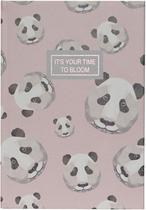Bee Unique Coleção Bloom - It'S Your Time To Bloom - Caderno Com Capa Dura, A5, Rosa (Pink e Panda)