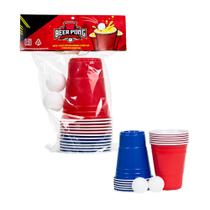 Beer Pong Jogo 12 Copos e Duas Bolas Ping Pong