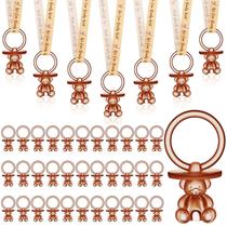 Beeveer, 50 peças, chupetas para bebês, design de urso acrílico com colar