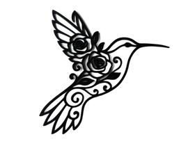 Beija flor decoração de parede Cor:Cinza