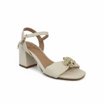 Beira Rio Sandália Feminino Napa Turin Branco Off Elegancia -
