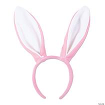 Beistle Soft-Touch Bunny Ears rosa e branco