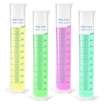 Bekith Kit com 4 Provetas Plásticas Graduadas de 1000 ml para Laboratório