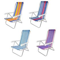 Bel fix cadeira reclinável praia alumínio 4 posições sortido piscina