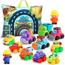 Bela borracha macia Toy Cars para crianças de 1 ano ou mais com Playmat, 12 peças