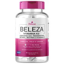 Beleza K2 - Vitamina K2, Coenzima Q10, Resveratrol, Retinol, Biotina e Vitamina C - 60 cápsulas de 600mg
