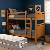 Beliche 2 em 1 com Colchões Premium Luxo Conforto Total Grade de Segurança Completa