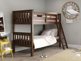 Beliche 721EA Castanho Acetinado Piratini Com Colchão Ortobom - Piratini Móveis