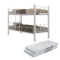 Beliche Aço Resistente Funcional Vira 2 Camas Solteiro Incluso Colchões 188x98 D20