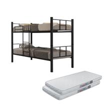 Beliche Aço Solteiro Reforçada Vira Duas Camas Incluso 2 Colchões D20 188x98x12