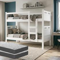 Beliche Adulto Multifuncional Vira 2 Camas + 2 Colchão Solteiro Premium - Estrado 100% Madeira Beliche Adulto Multifuncional Vira 2 Camas + 2 Colchão Solteiro Premium - Estrado 100% Madeira