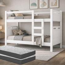 Beliche Adulto Multifuncional Vira 2 Camas + 2 Colchão Solteiro Premium - Estrado 100% Madeira