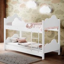 Beliche Ayla Branco com Colchões e 2 Luminárias Sonhos de Luz Beliche Ayla Branco com Colchões e 2 Luminárias Sonhos de Luz