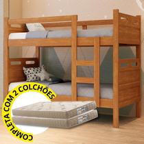 Beliche Barreto Solteiro Vira Duas Camas Robusta com Colchões D20 Premium