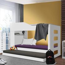 Beliche Branco de MDF com Cama Auxiliar - Halia Shop JM