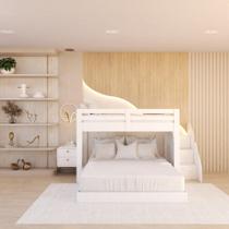 Beliche Casal Adulto Montessoriano Star Plus Casatema Branco Perfect Wood Beliche Casal Adulto Montessoriano Star Plus Casatema Branco Perfect Wood
