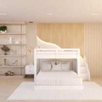 Beliche Casal Adulto Montessoriano Star Plus Casatema MadeiraOriginals Branco Beliche Casal Adulto Montessoriano Star Plus Casatema MadeiraOriginals Branco
