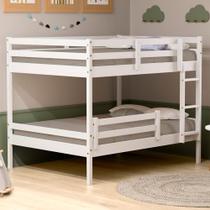 Beliche Casal Casal Dreams com Grade de Proteção Madeira Maciça Branco Megamobilia