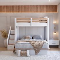 Beliche Casal Family Star Plus Casatema MadeiraOriginals Branco/Amadeirado Montana Beliche Casal Family Star Plus Casatema MadeiraOriginals Branco/Amadeirado Montana