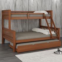 Beliche Casal Solteiro De Madeira Merk Com Cama Auxiliar Solteiro