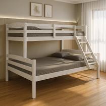 Beliche Casal Solteiro De Madeira Pinus Robusto E Moderno branco