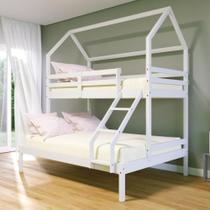 Beliche Casinha Casal/Solteiro Slim RB Madeira Branco Beliche Casinha Casal/Solteiro Slim RB Madeira Branco