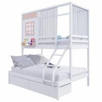 Beliche Casinha Reta Casal 2 Gav Cortina Rosa Beliche Casinha Reta Casal 2 Gav Cortina Rosa