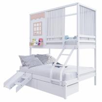 Beliche Casinha Reta Casal 2 Gav Escorregador Cortina Rosa Beliche Casinha Reta Casal 2 Gav Escorregador Cortina Rosa