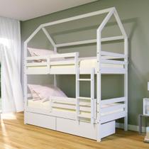 Beliche Casinha Solteiro Slim 2 Gav Proteção Branco Beliche Casinha Solteiro Slim 2 Gav Proteção Branco