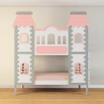 Beliche Castelo Encantado - Madeira Maciça Branco/Cinza/Rosa Housin