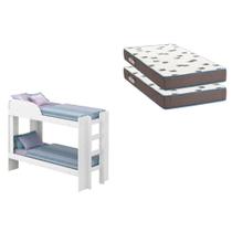 Beliche Cimol Bia+2 Colchões Ortobom D33 Light Branco Beliche Cimol Bia+2 Colchões Ortobom D33 Light Branco