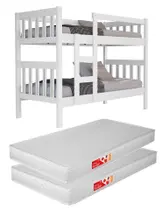 beliche com 2 colchão solteiro d20 188x88cm vira cama para quarto em madeira mdf branca beliche com 2 colchão solteiro d20 188x88cm vira cama para quarto em madeira mdf branca