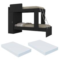 Beliche com Colchão Incluso 1 Porta Havana Multimóveis Preto