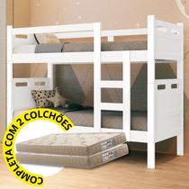 Beliche Com Colchão Reforçada até 100kg com Proteção Superior Total Vira Duas Camas Beliche Com Colchão Reforçada até 100kg com Proteção Superior Total Vira Duas Camas