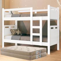 Beliche Com Colchão Reforçada até 100kg com Proteção Superior Total Vira Duas Camas Beliche Com Colchão Reforçada até 100kg com Proteção Superior Total Vira Duas Camas