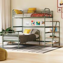 Beliche com Escada Lateral em Ferro Aço Carbono Tubular Teko Casatema MadeiraOriginals Beliche com Escada Lateral em Ferro Aço Carbono Tubular Teko Casatema MadeiraOriginals