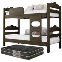 Beliche Compacta e Moderna para Quartos de Crianças MDF 100% 2 Colchões D20 Inclusos