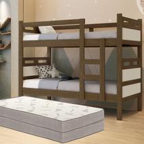 Beliche Compacta Funcional Solteiro Vira Duas Camas em MDF Com 2 Colchões D33 Premium