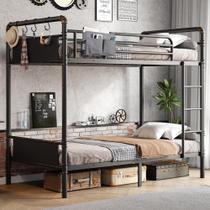 Beliche de Metal Industrial Preto Jocoevol Twin sobre Twin