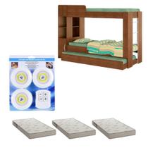 Beliche Ditália Cama Aux c/colchões+ Kit luz CM-15 Cozy