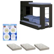 Beliche Ditália Cama Aux c/colchões+ Kit luz CM-15 Cozy