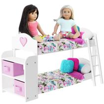 Beliche Doll Bed PZAS Toys para bonecas de 18 polegadas com conjunto de 23 peças